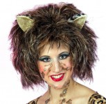 braune Perücke Katze Tiger Leopard Tierwelt Karneval Fasching